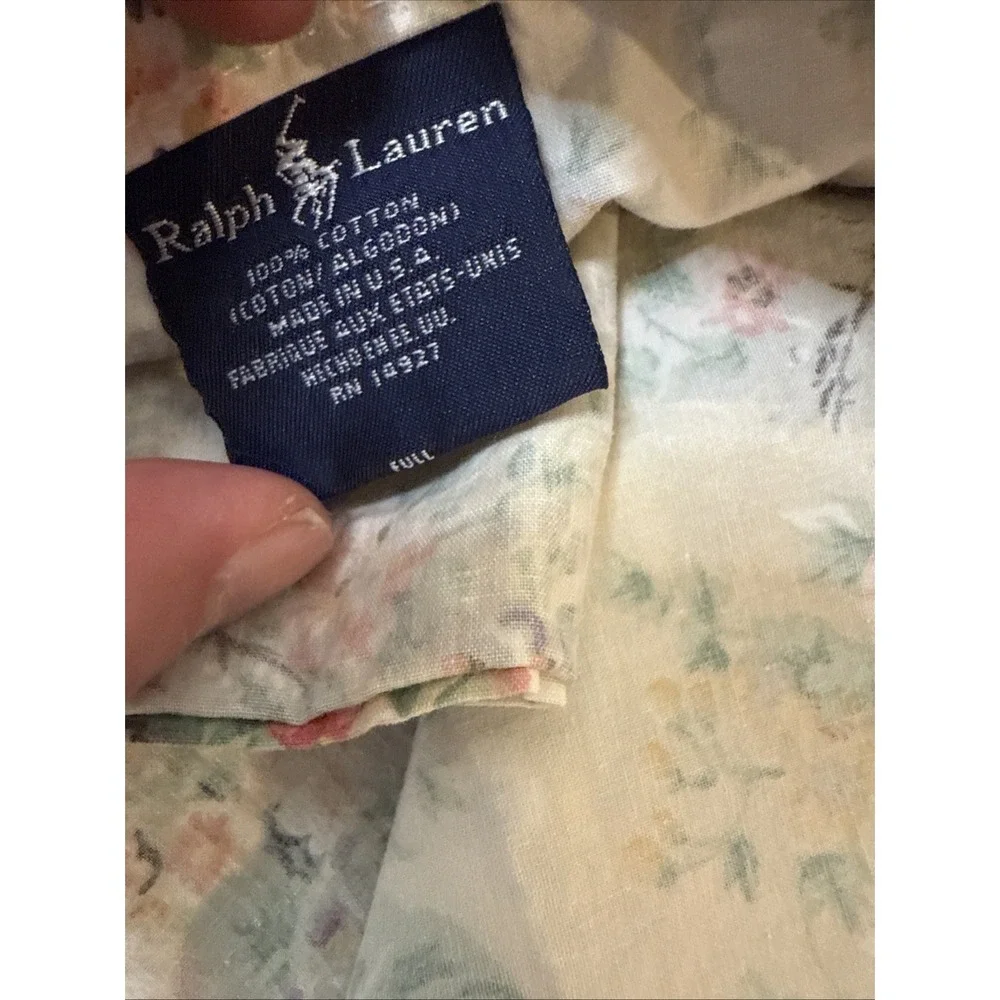 Vintage Ralph‎ Lauren Romantic Floral BRITTANY Full Flat Sheet Cottage Roses